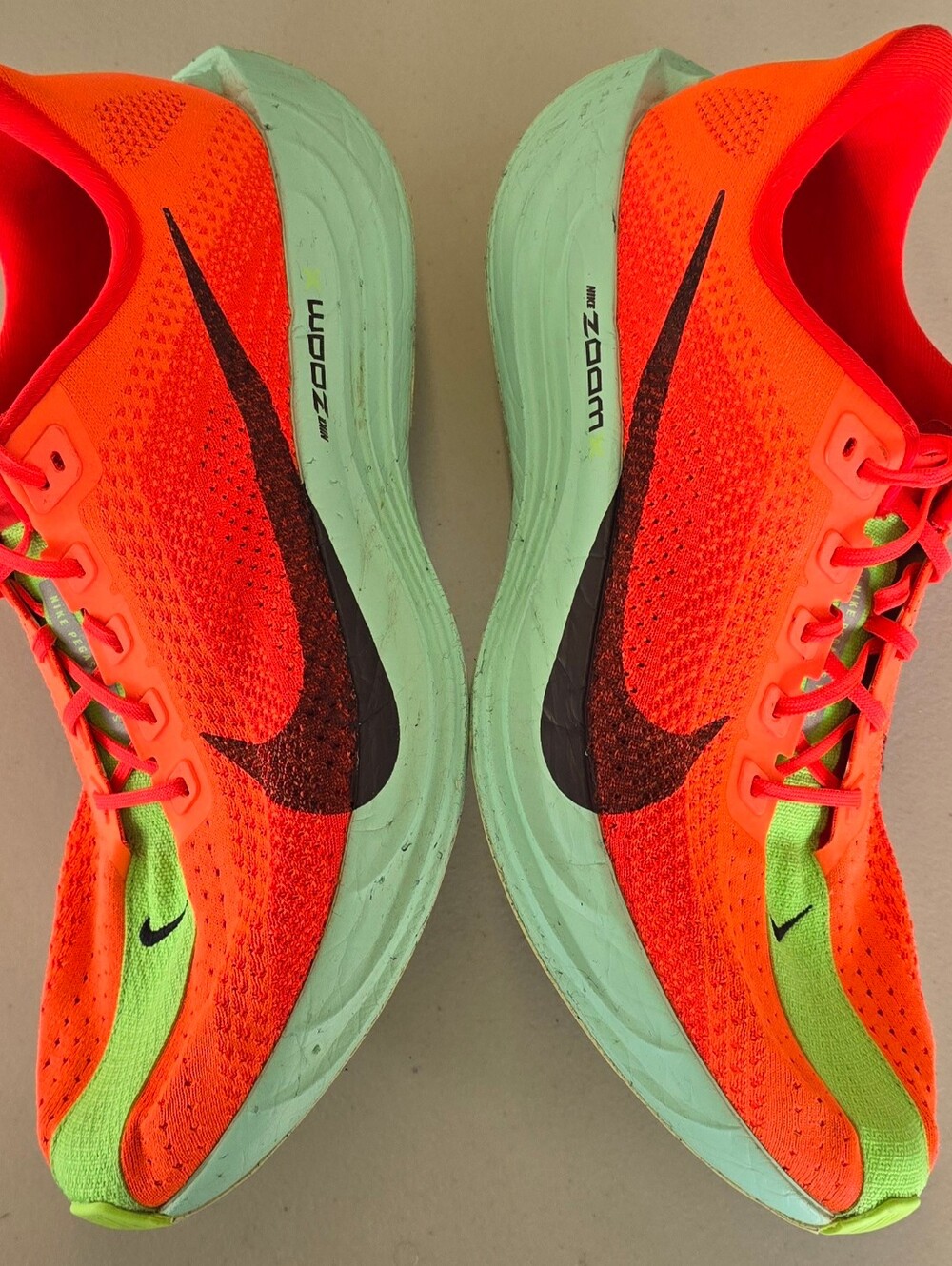 size 12 Nike Pegasus Plus FlyKnit Bright Crimson Lime Blast FQ7262-600